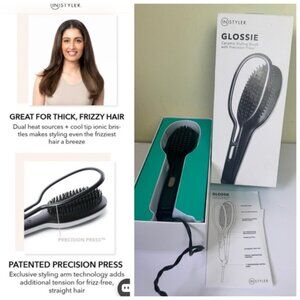 InStyler Glossie Styling Brush Ceramic Straightener Styling Press Original Box